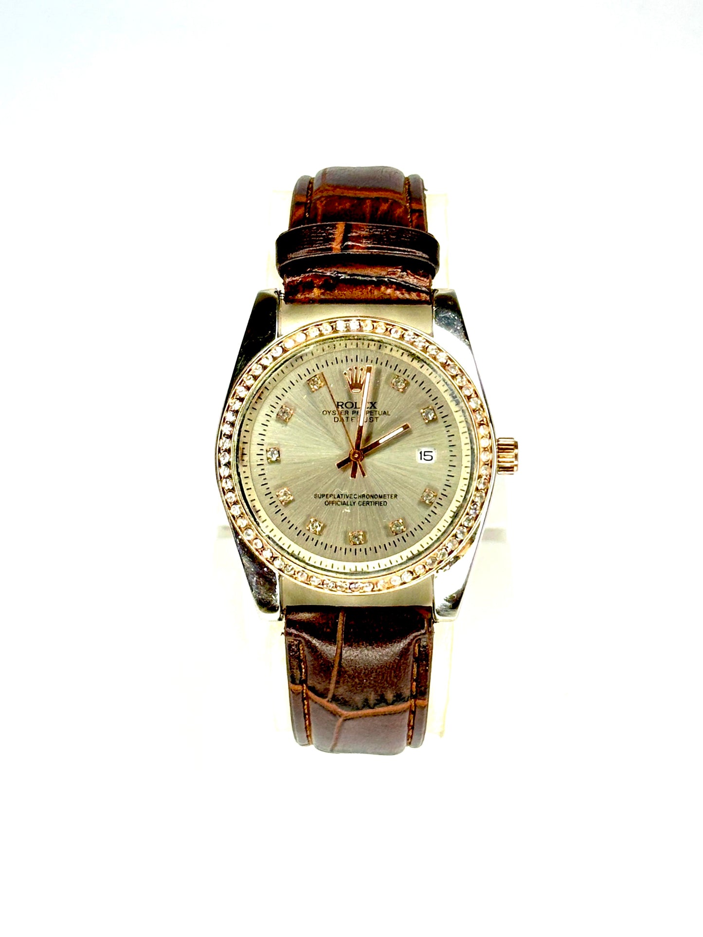 Rolex Luxury Unisex Diamond Bezel Watch