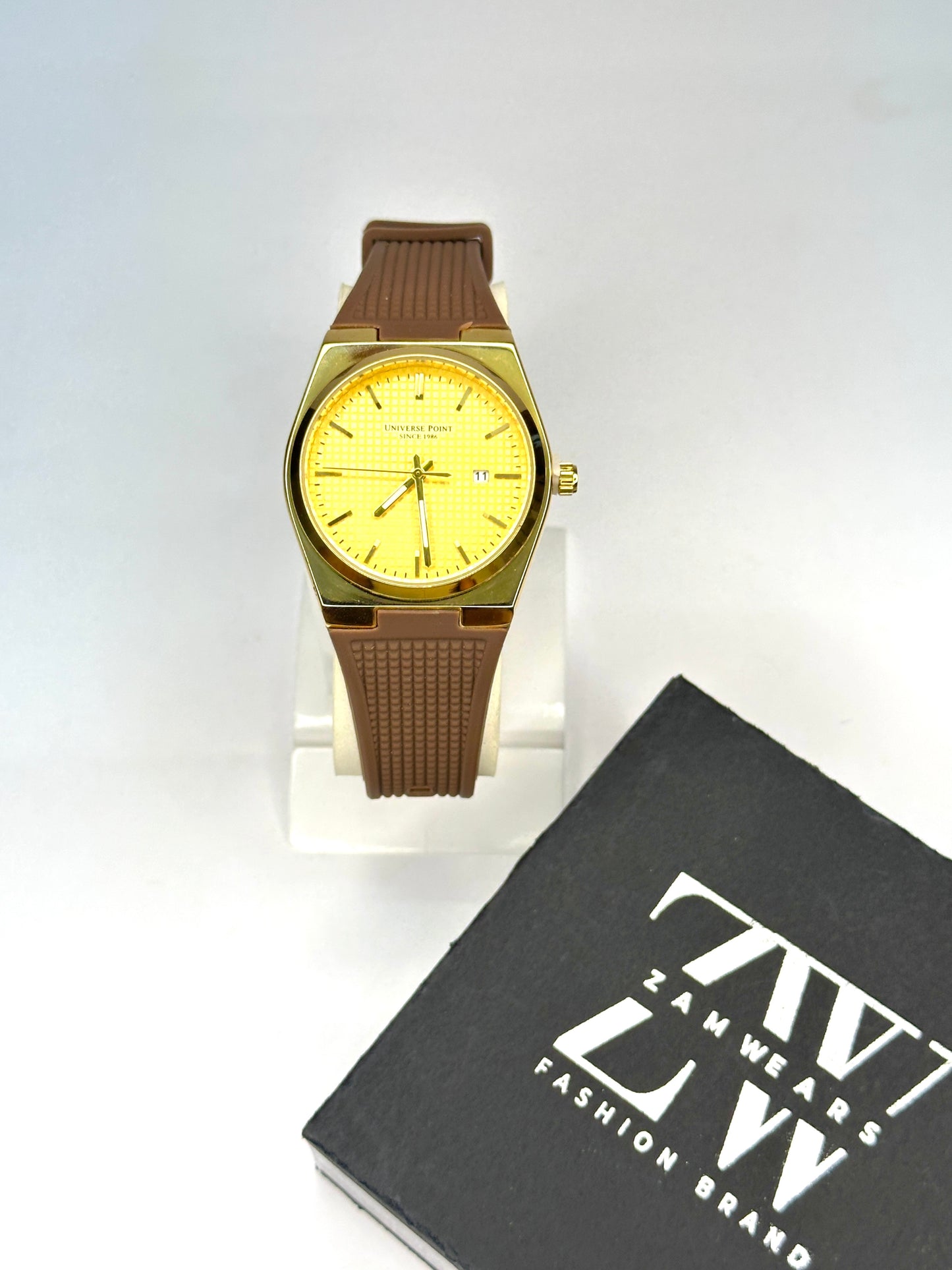 Universe Point Classic Analog Watch – With Brown and Black Strap