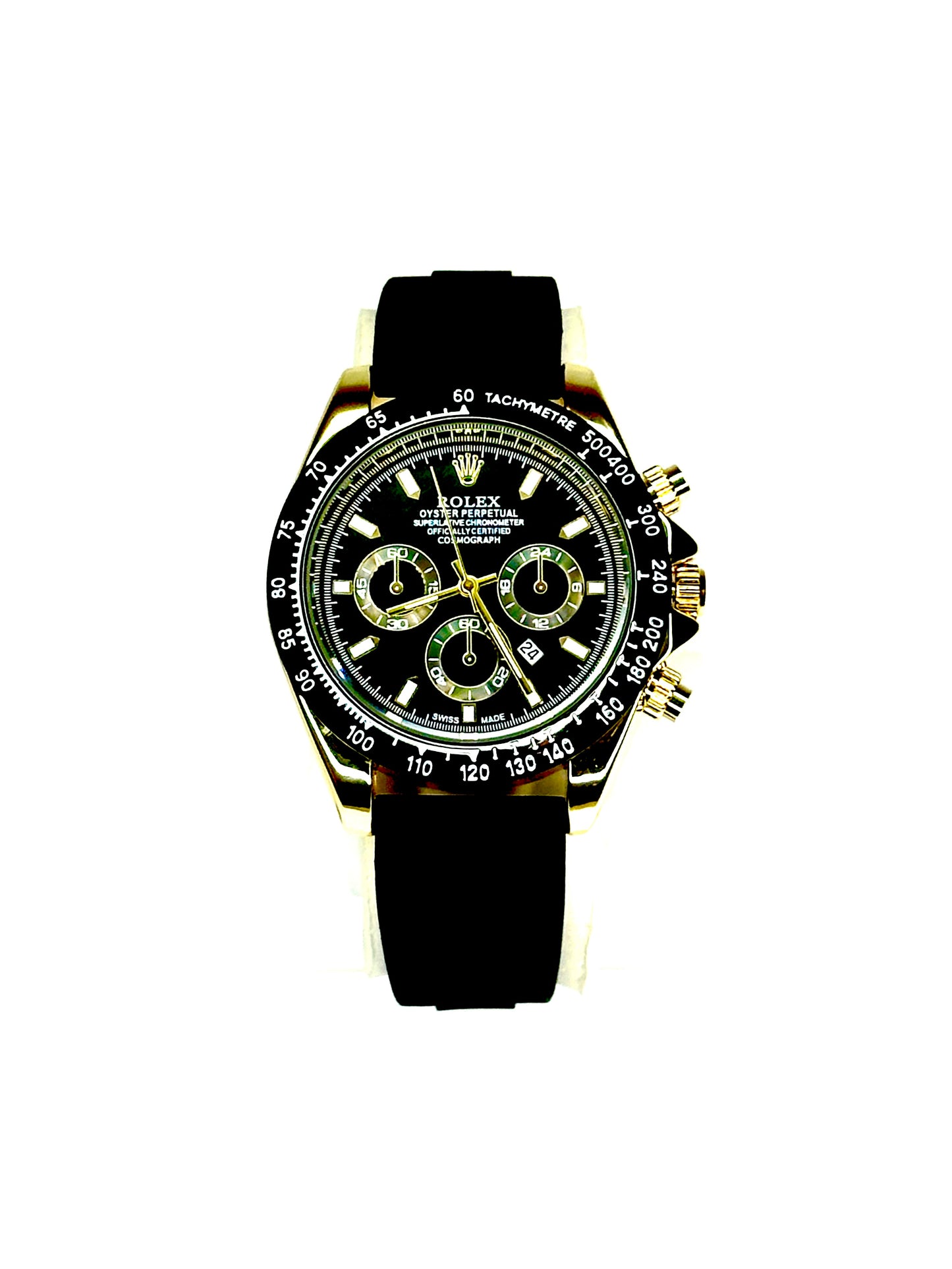 Rolex Daytona Cosmograph – Black & Gold with Rubber Strap