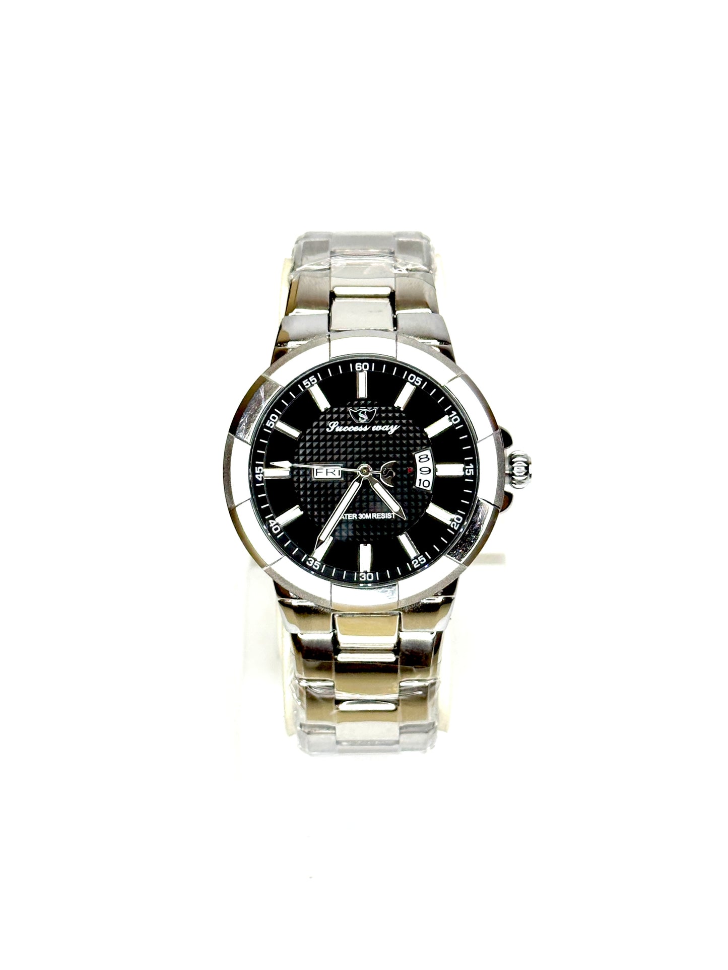Successway Classic Men's Wrist Watch – Black Dial with Day & Date Display | Model SW-8835