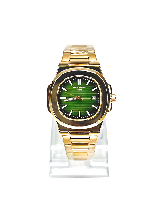 Patek Philippe Nautilus Green Dial Watch – Gold Stainless Steel Strap