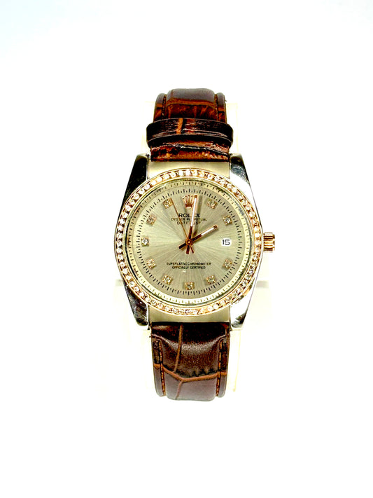 Rolex Luxury Unisex Diamond Bezel Watch