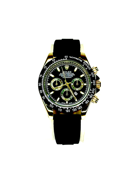 Rolex Daytona Cosmograph – Black & Gold with Rubber Strap