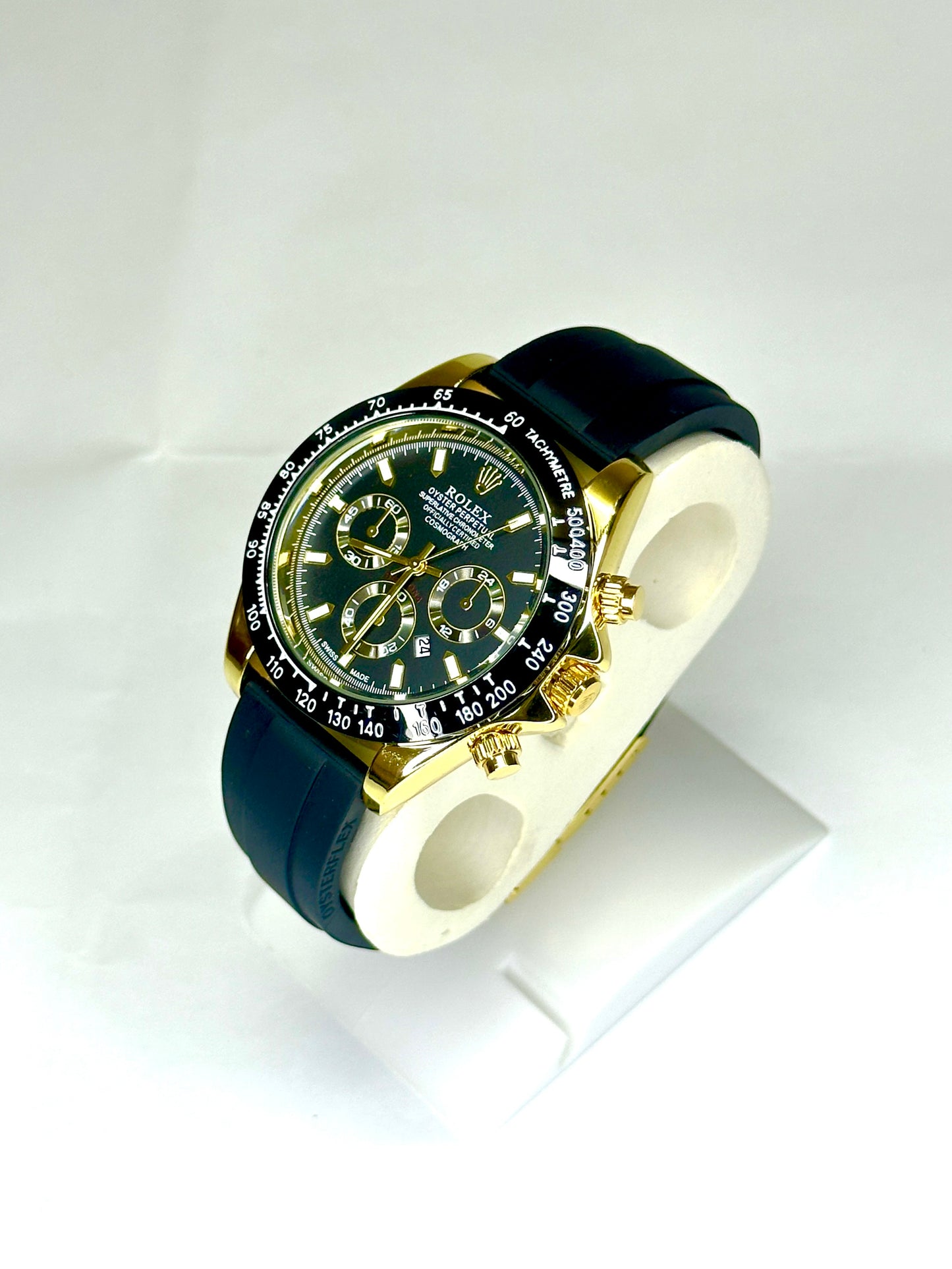 Rolex Daytona Cosmograph – Black & Gold with Rubber Strap