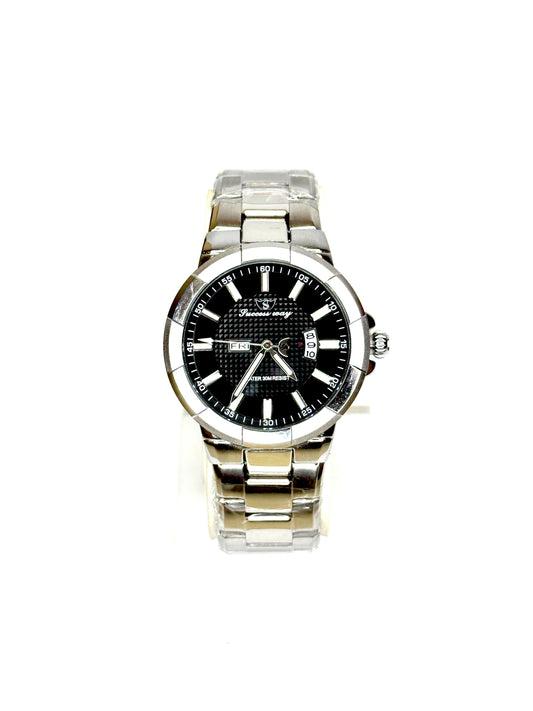 Successway Classic Men's Wrist Watch – Black Dial with Day & Date Display | Model SW-8835
