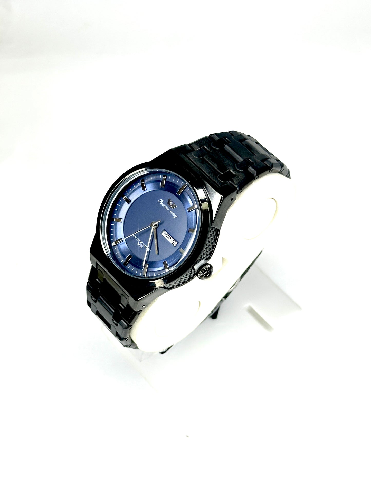 SUCCESSWAY Eclipse Classic – Blue Dial Black Steel Watch (Day-Date Display)