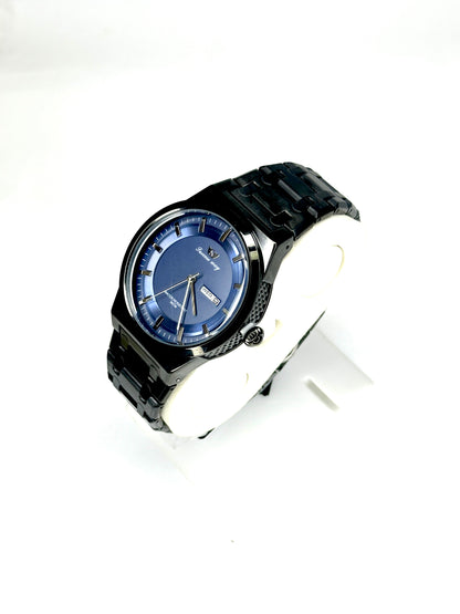 SUCCESSWAY Eclipse Classic – Blue Dial Black Steel Watch (Day-Date Display)