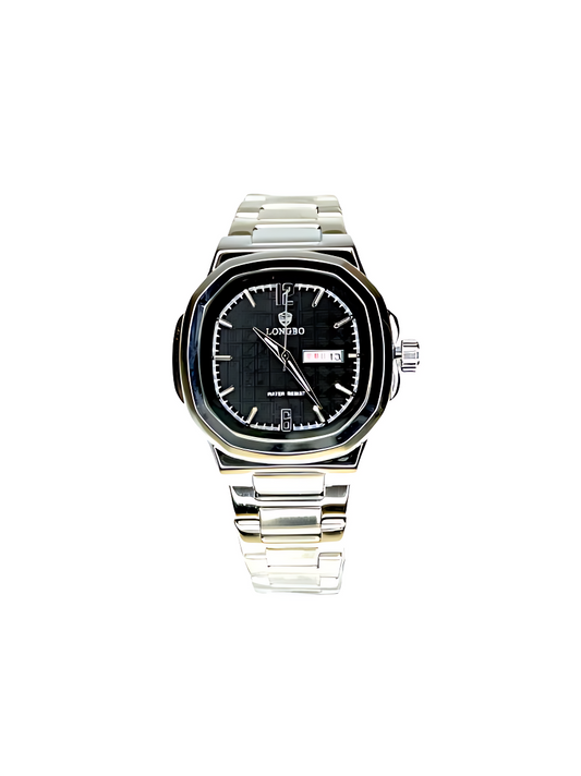 LONGBO Luxury Stainless Steel Men's Watch – Analog Display with Day & Date Feature